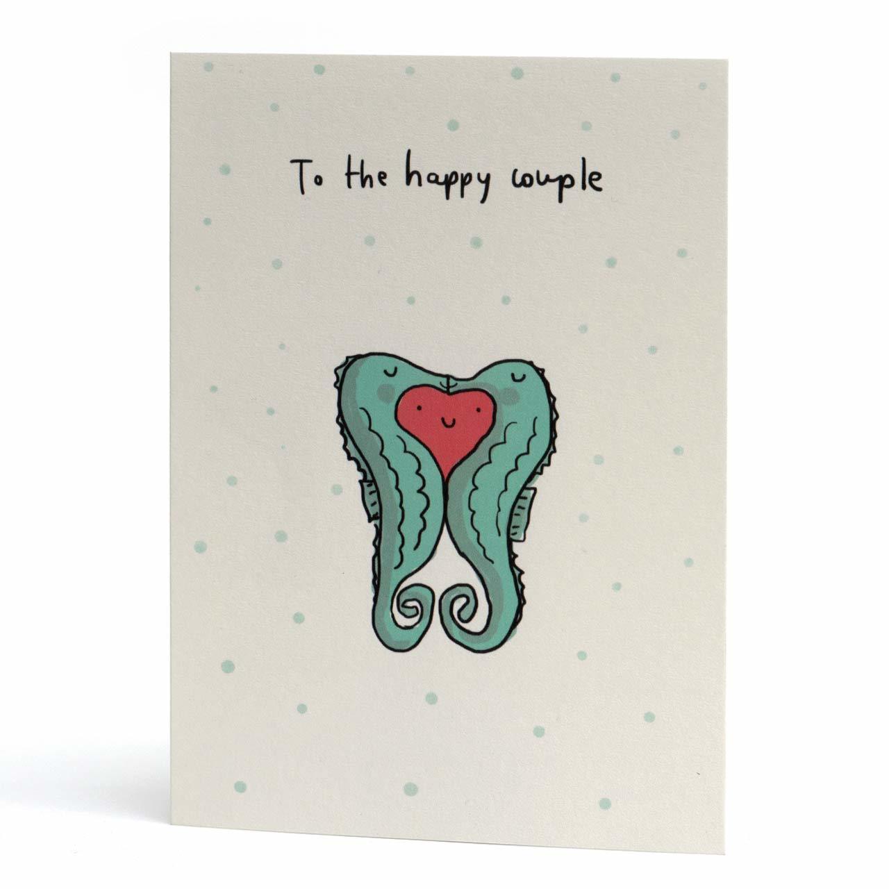 Happy Couple Seahorses Greeting Card
