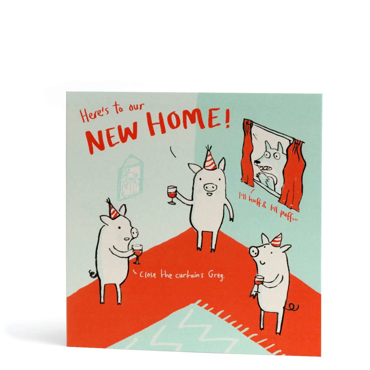 Pigs New Home Greeting Card