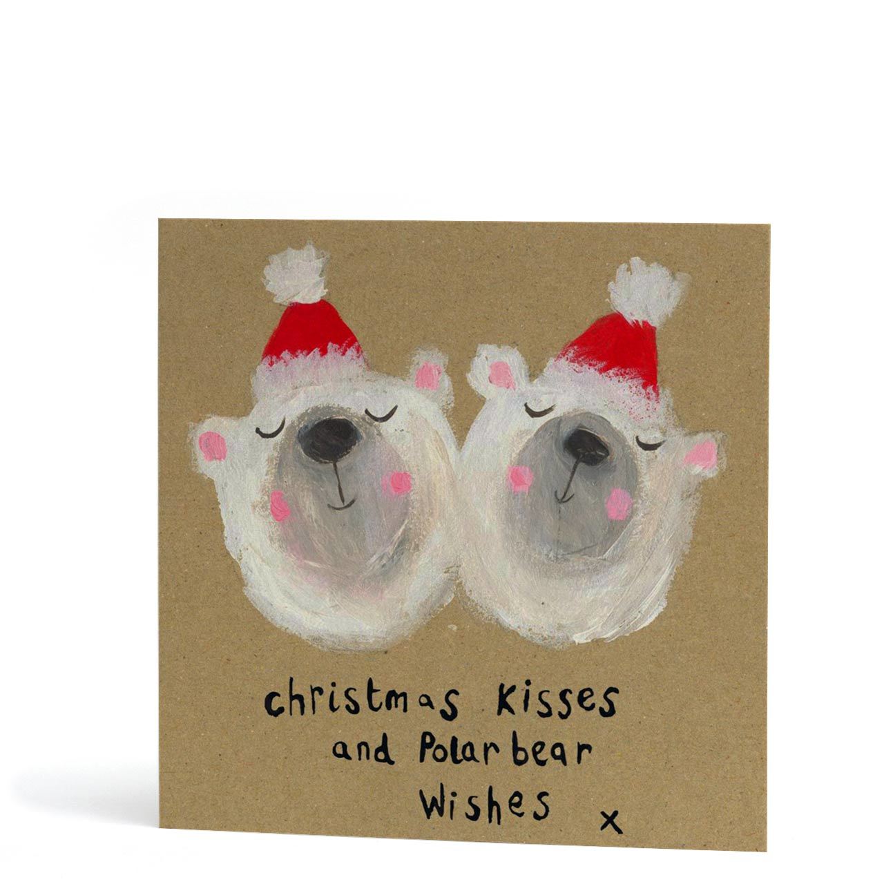 Christmas Kisses and Polar Bear Wishes Greeting Card