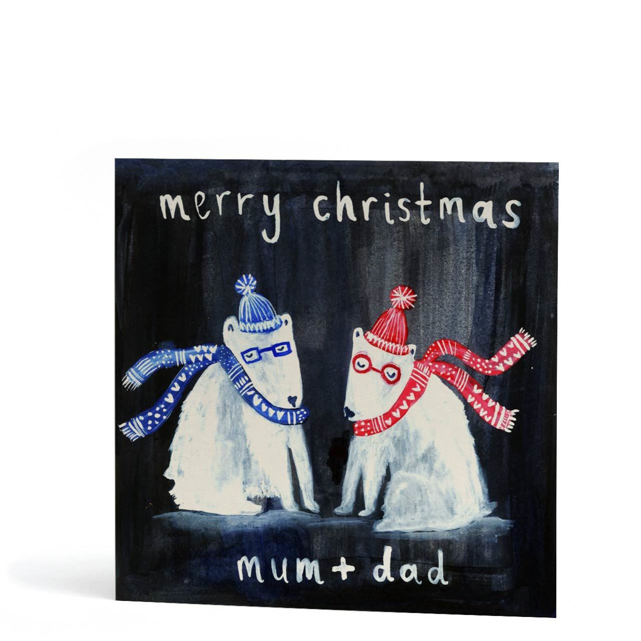 Merry Christmas Mum and Dad Polar Bears Card