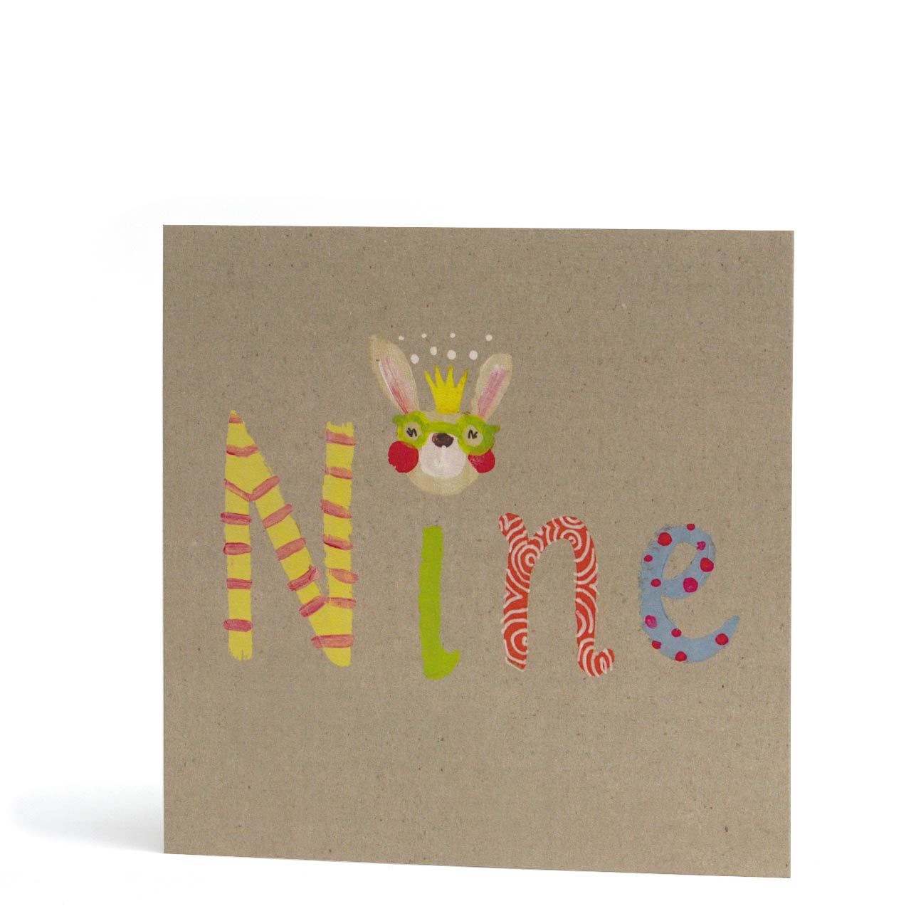 Ninth Year Birthday Bunny Greeting Card