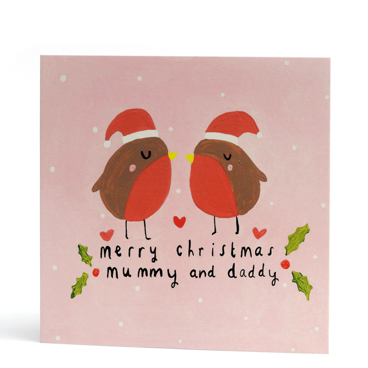 Robins Mummy and Daddy Merry Christmas Card