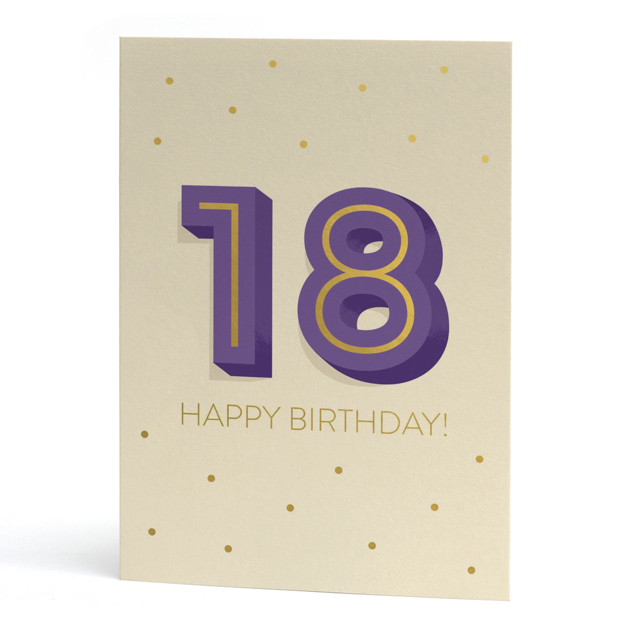 Big 18th Birthday Gold Foil Greeting Card