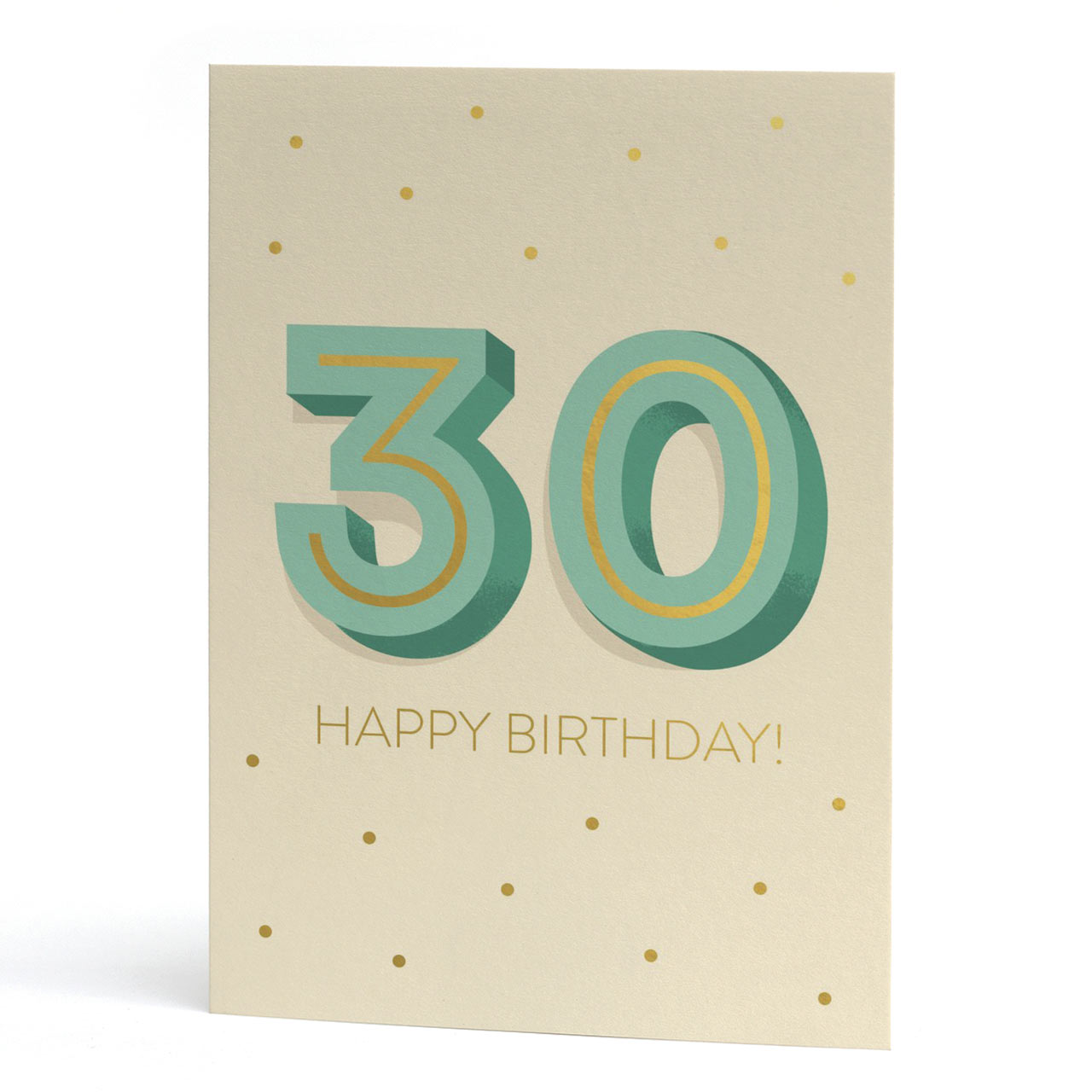 Big 30th Birthday Gold Foil Greeting Card