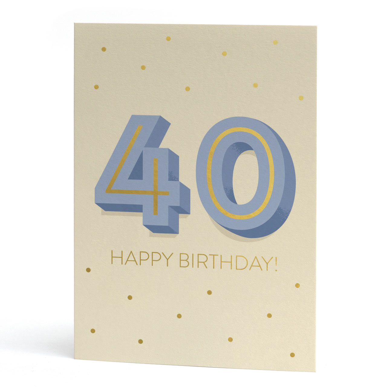 Big 40th Birthday Gold Foil Greeting Card