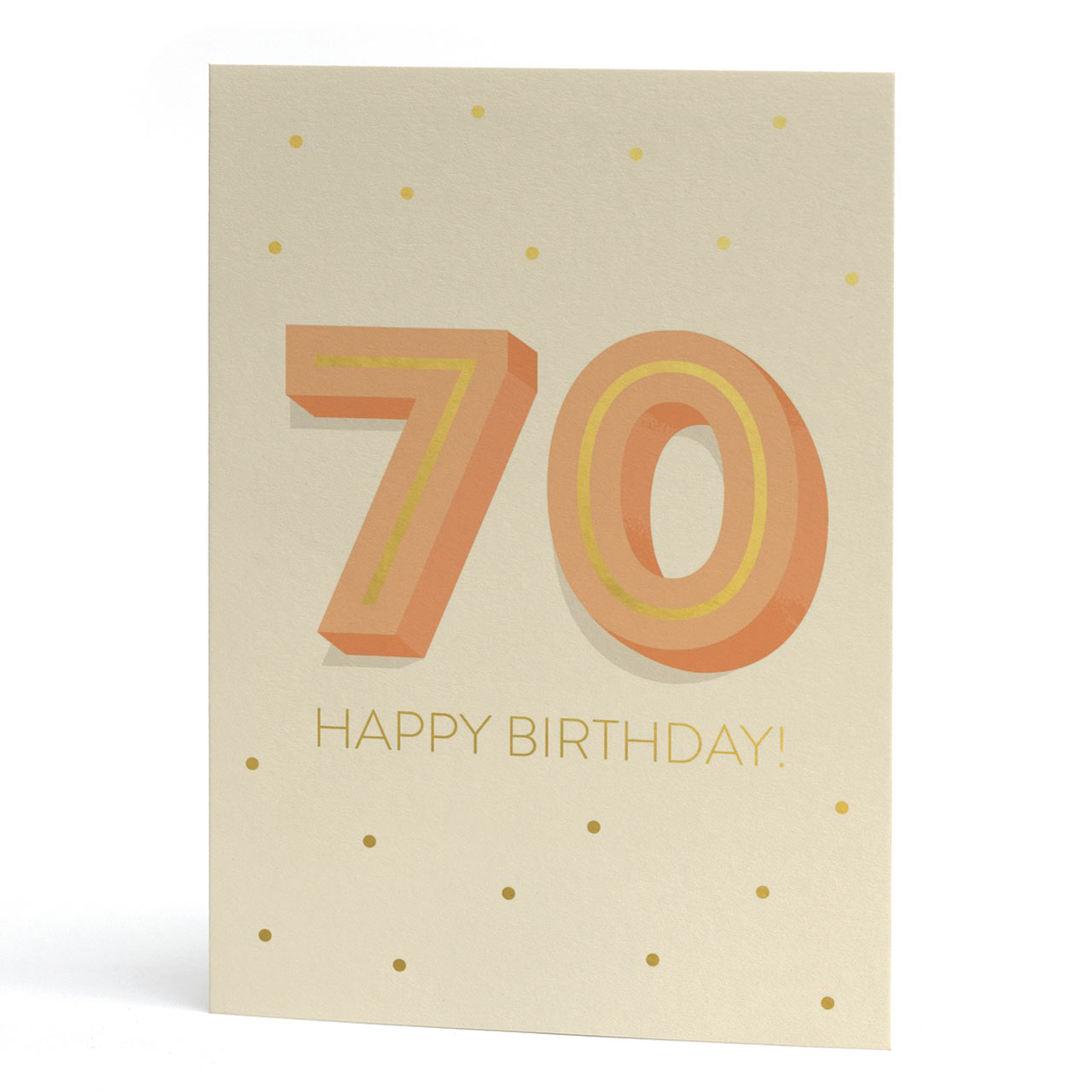 Big 70th Birthday Gold Foil Greeting Card