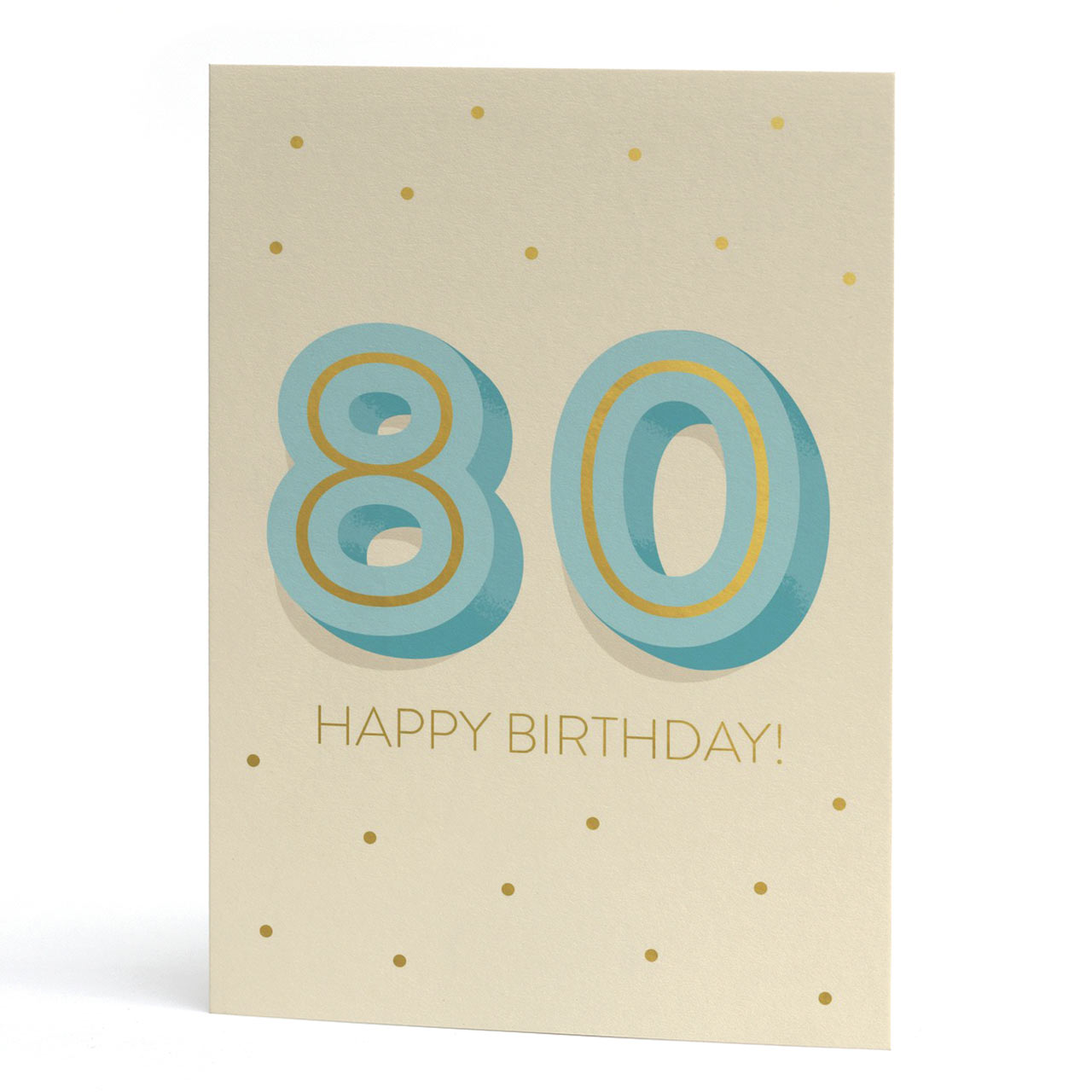 Big 80th Birthday Gold Foil Greeting Card