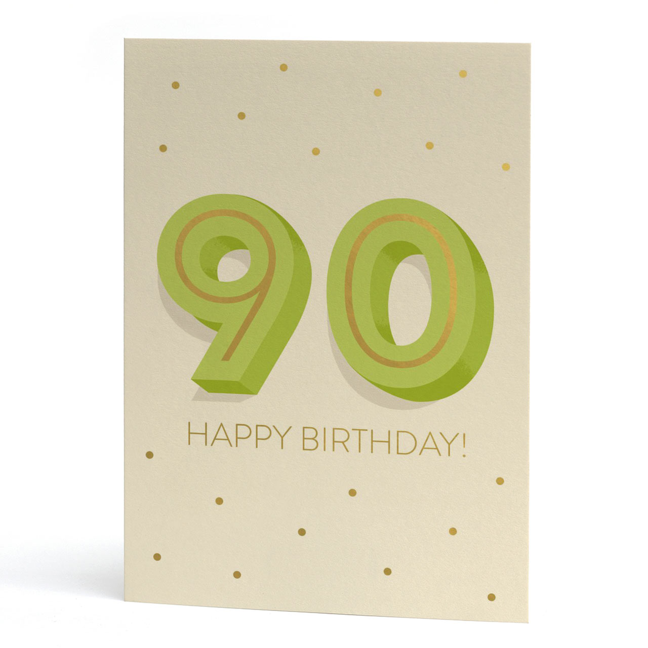 Big 90th Birthday Gold Foil Greeting Card