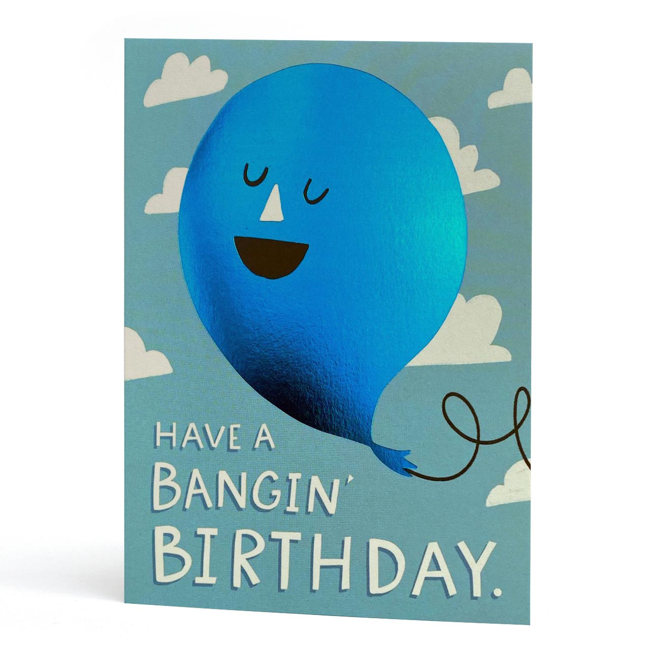 Bangin' Birthday Blue Foil Greeting Card