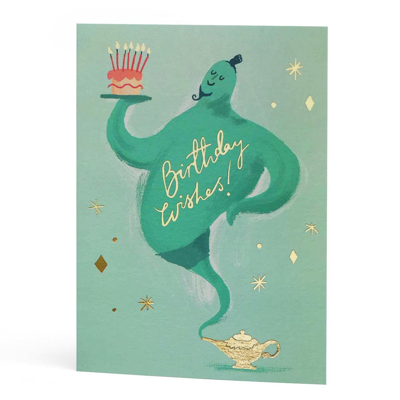 Birthday Genie Gold Foil Greeting Card