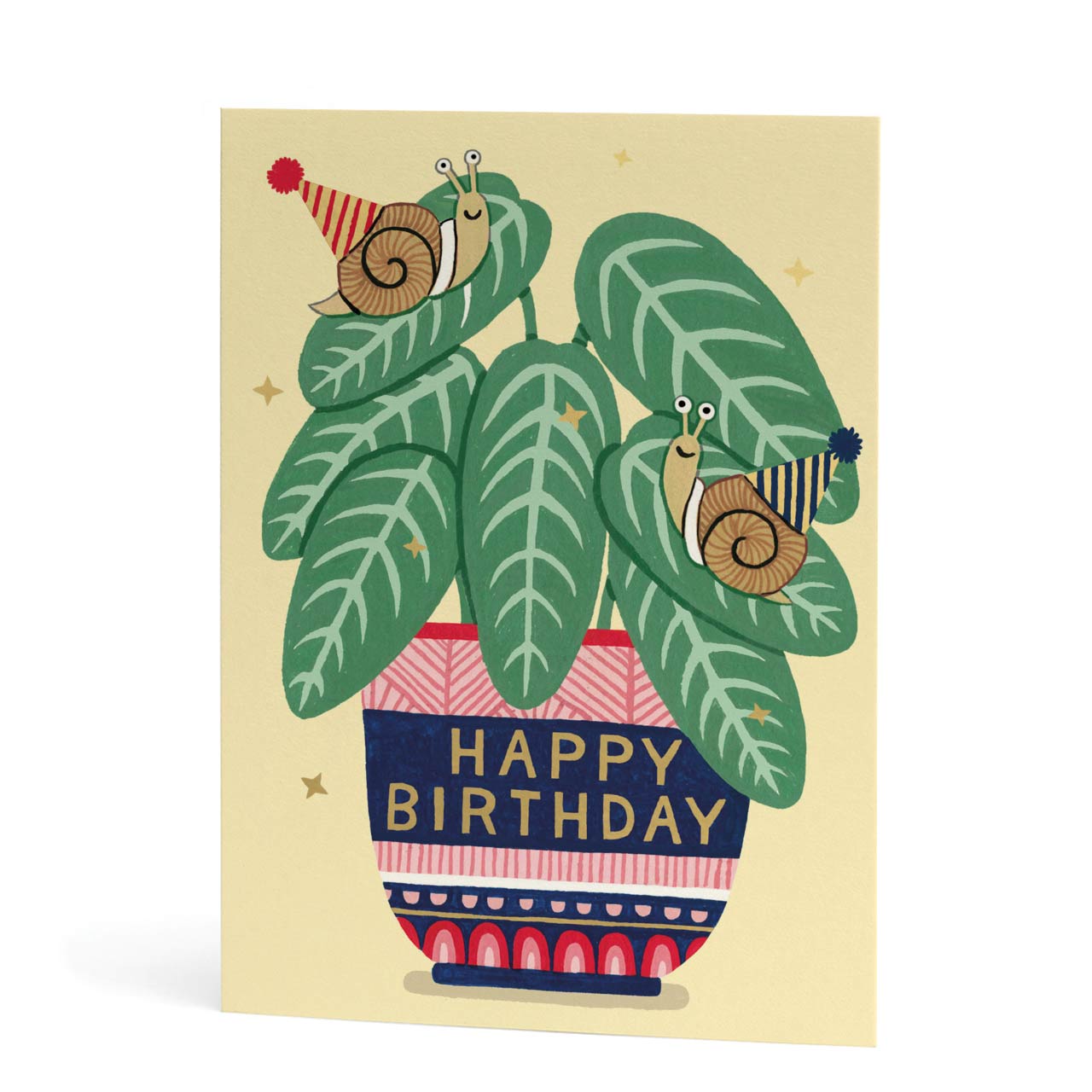 Birthday Snails Gold Foil Greeting Card