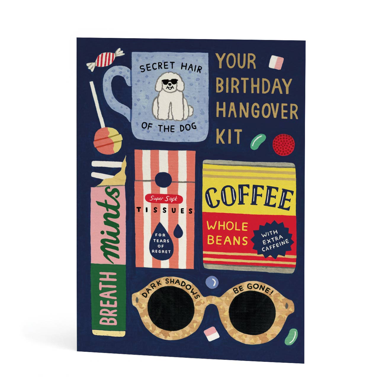 Birthday Hangover Kit Gold Foil Greeting Card