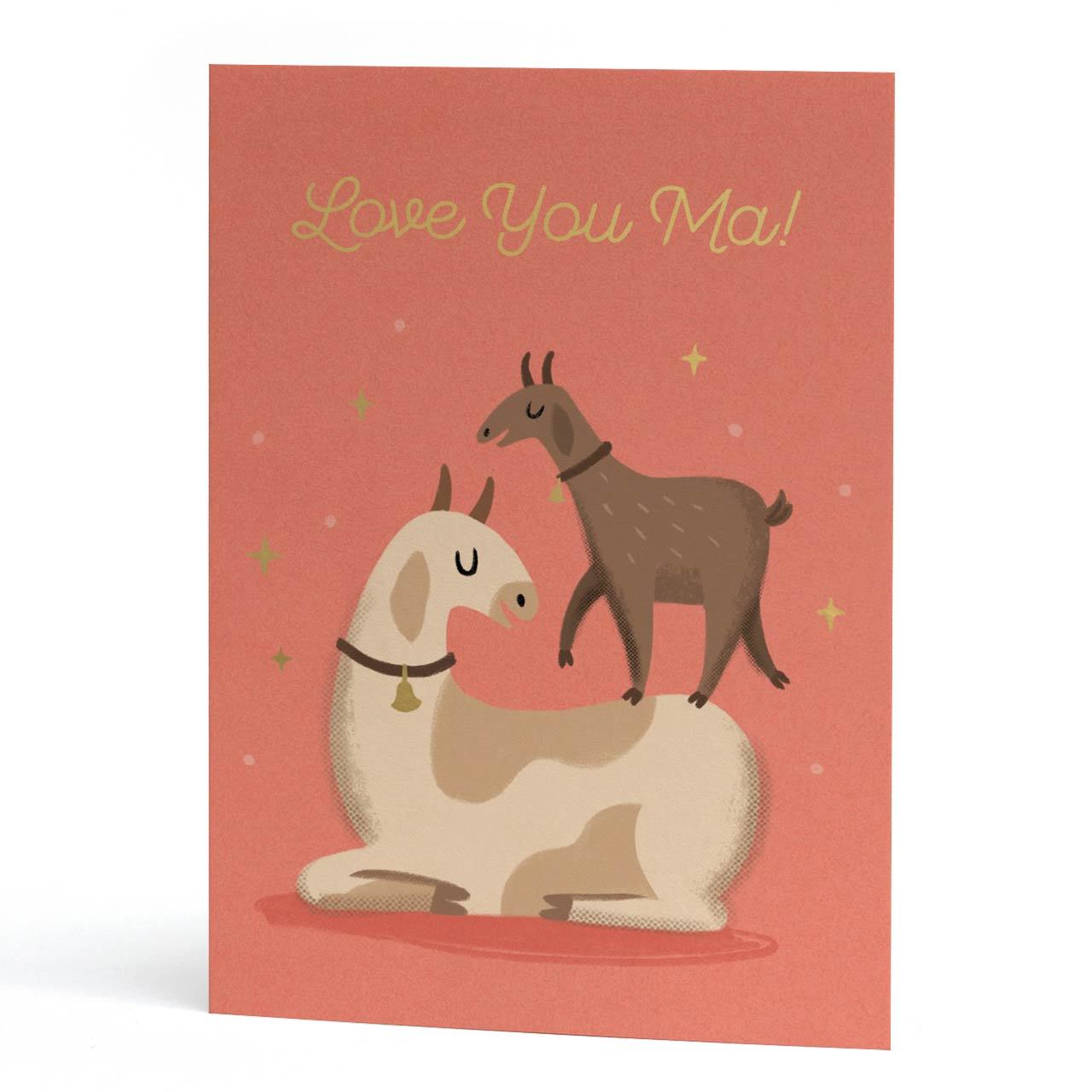 Love You Ma Gold Foil Greeting Card