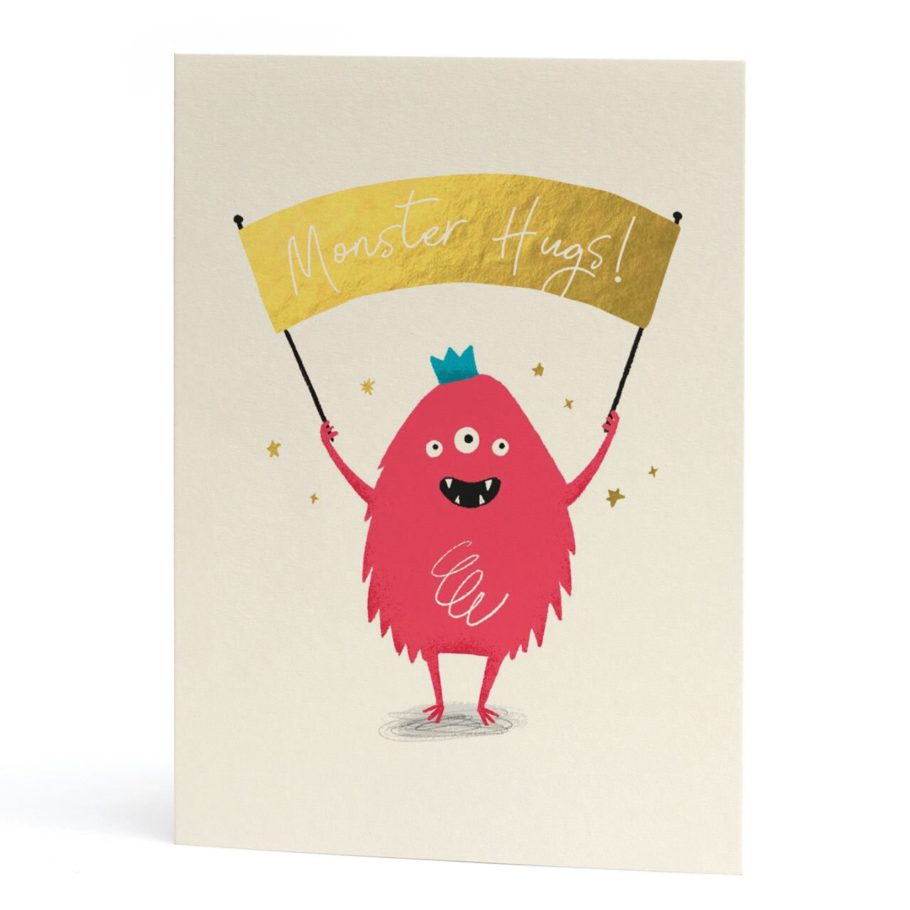 Monster Hugs Gold Foil Birthday Greeting Card