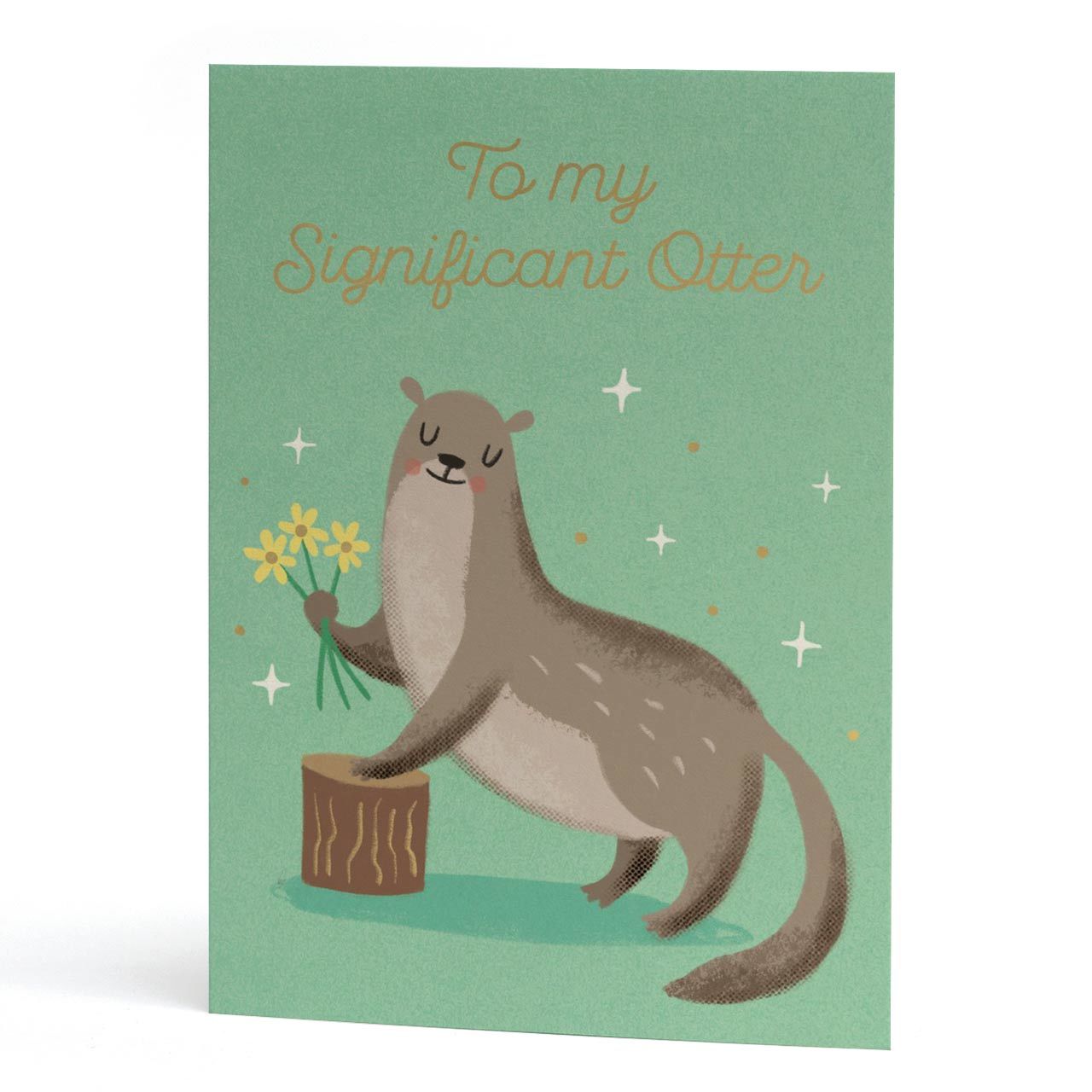 My Significant Otter Gold Foil Greeting Card