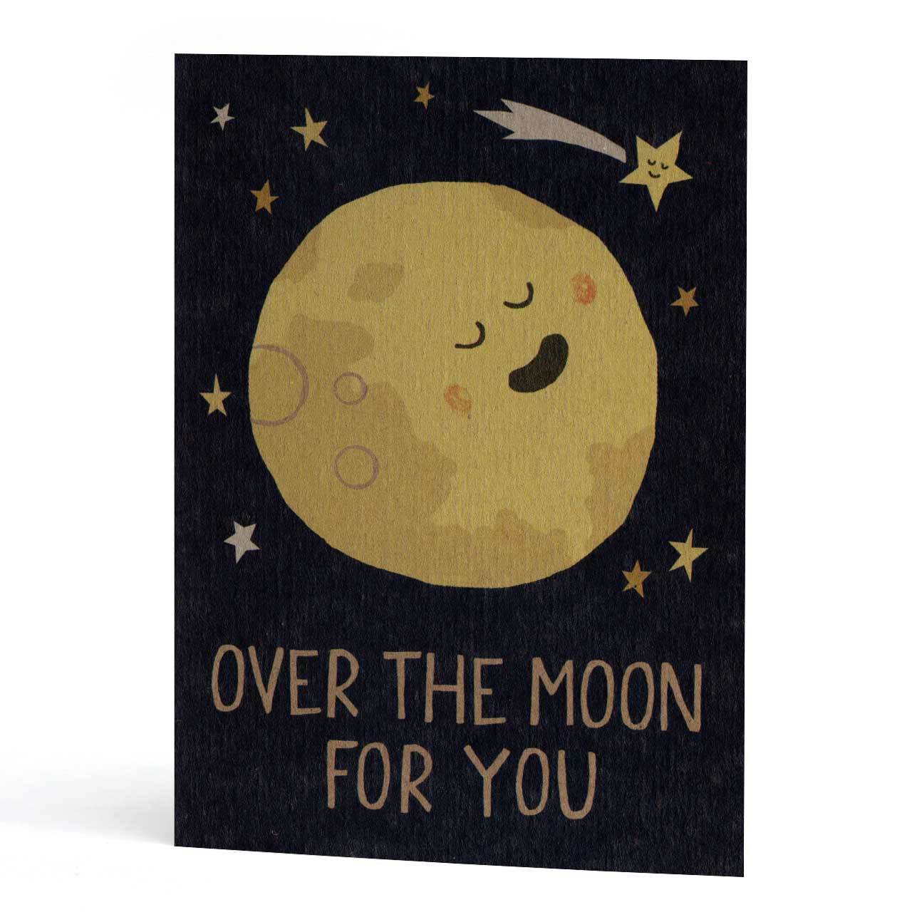 Over The Moon For You Greeting Card