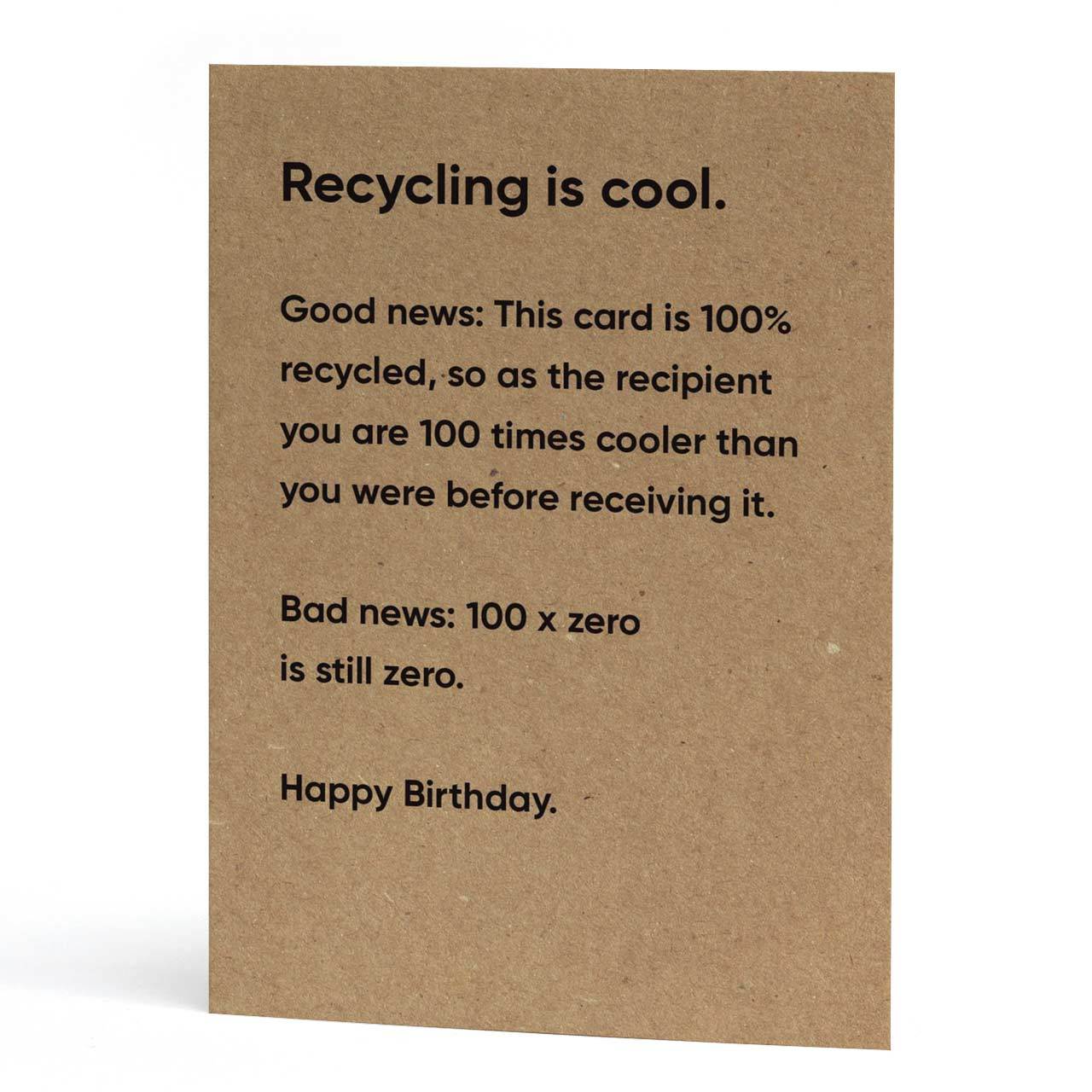 Recycling is Cool Birthday Greeting Card