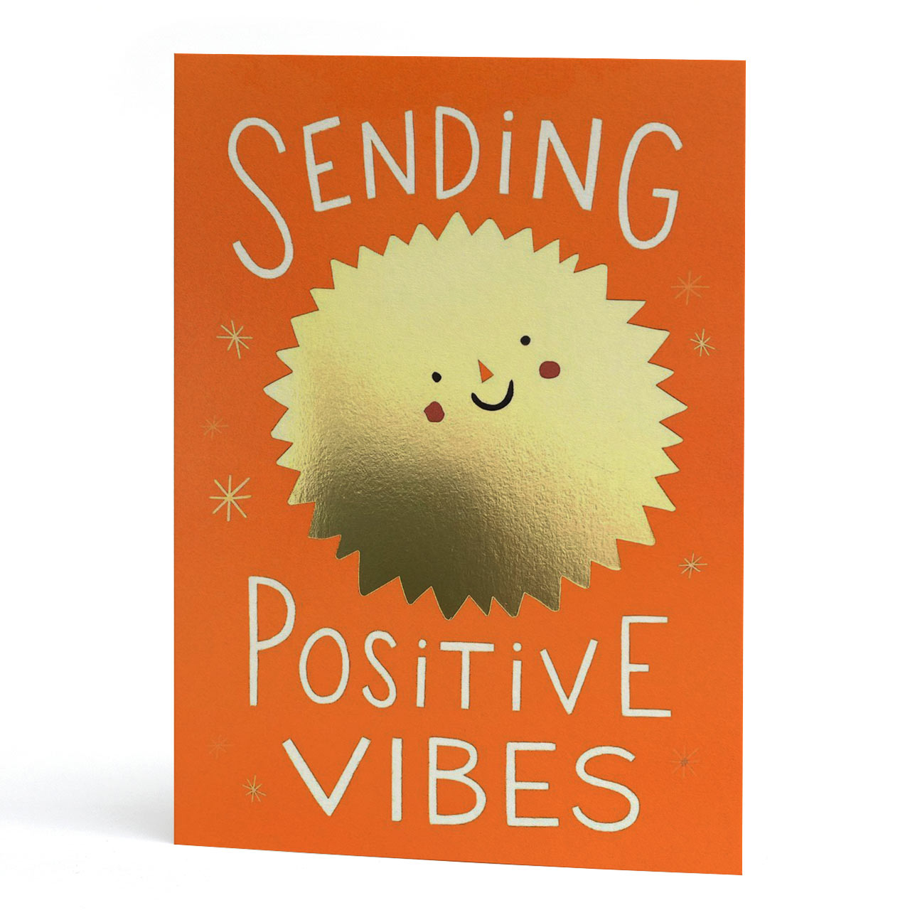 Positive Vibes Gold Foil Greeting Card