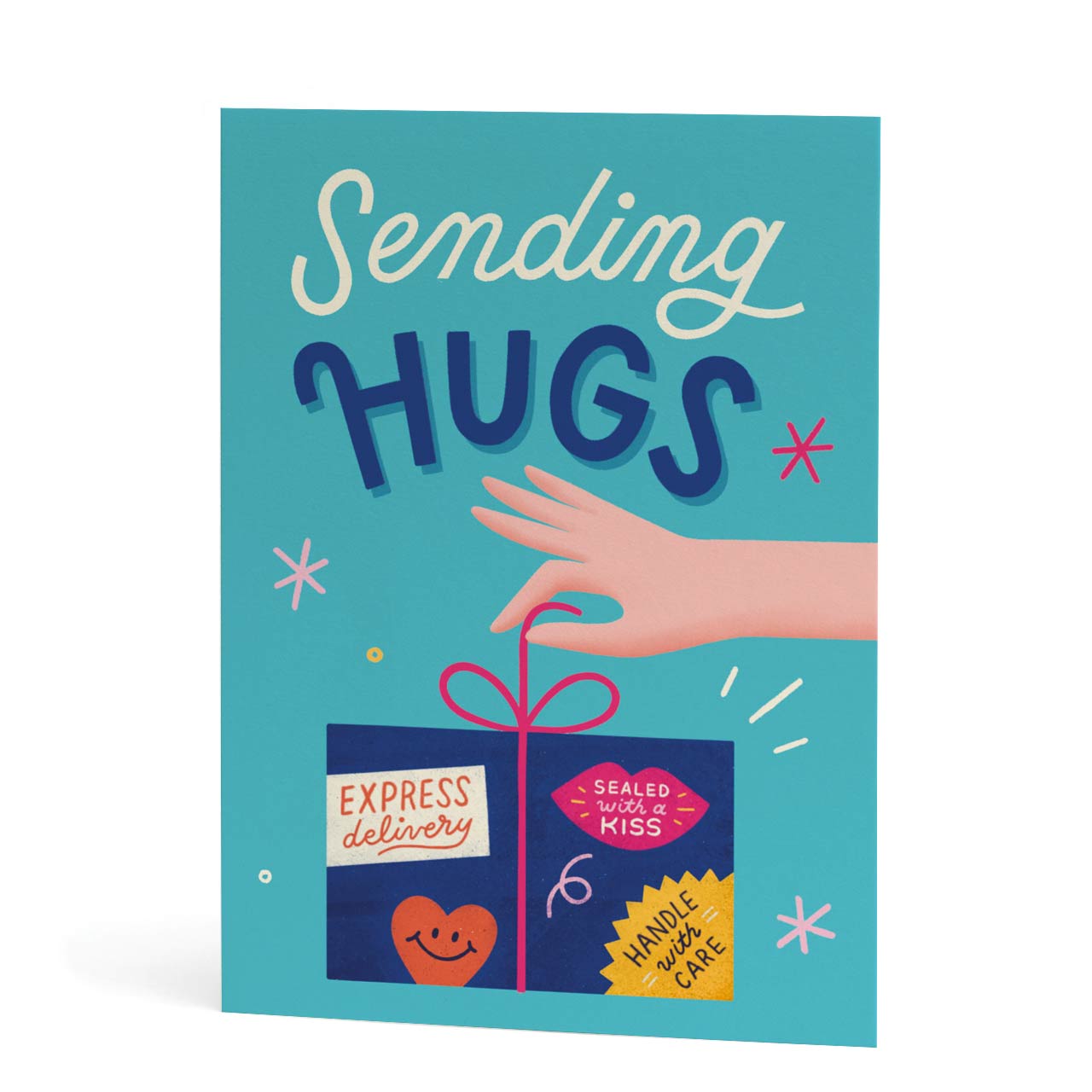 Parcel Sending Hugs Greeting Card