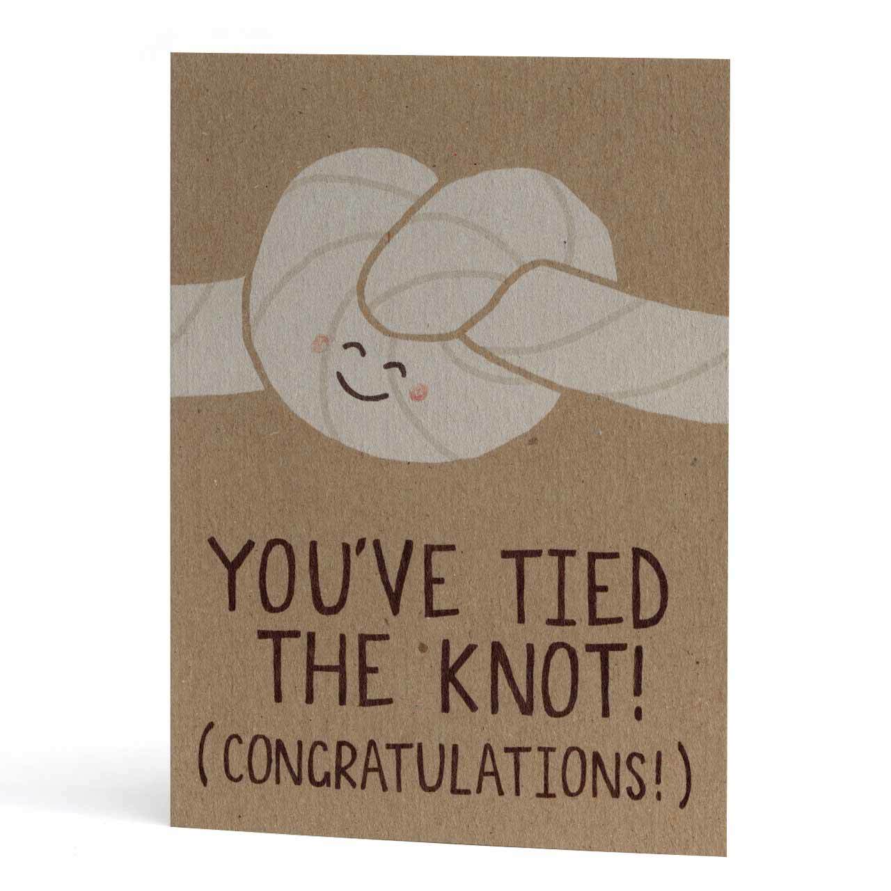 Tied The Knot Wedding Greeting Card