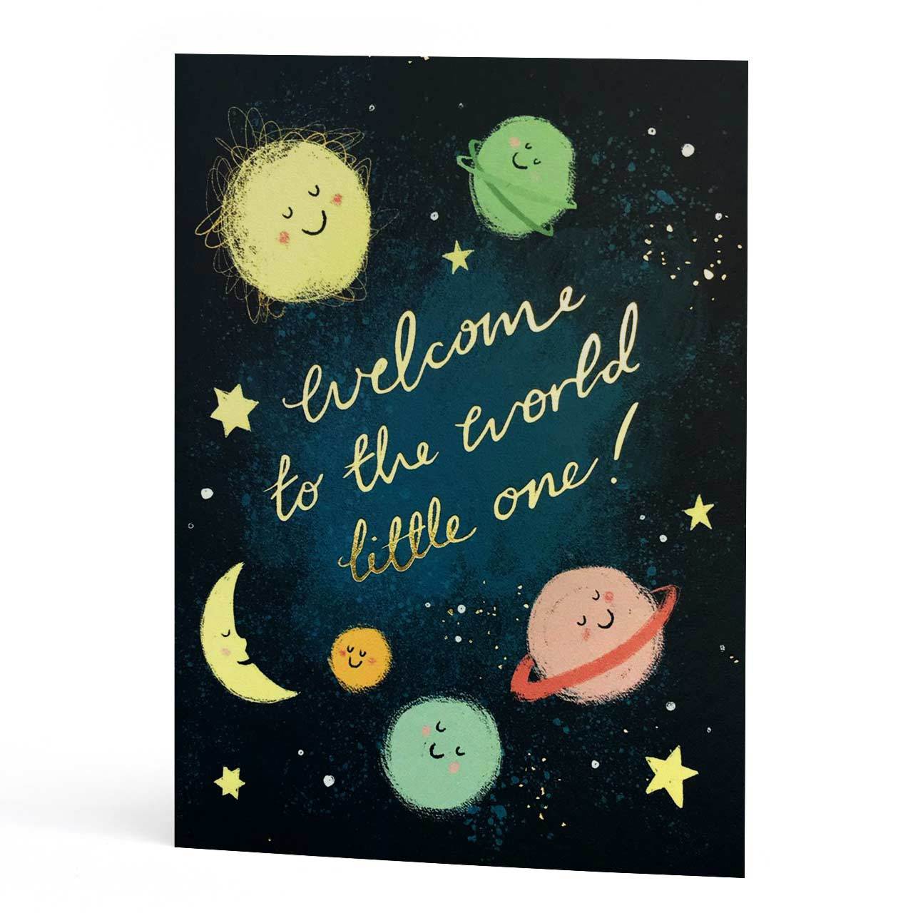 Welcome Little One Gold Foil Greeting Card
