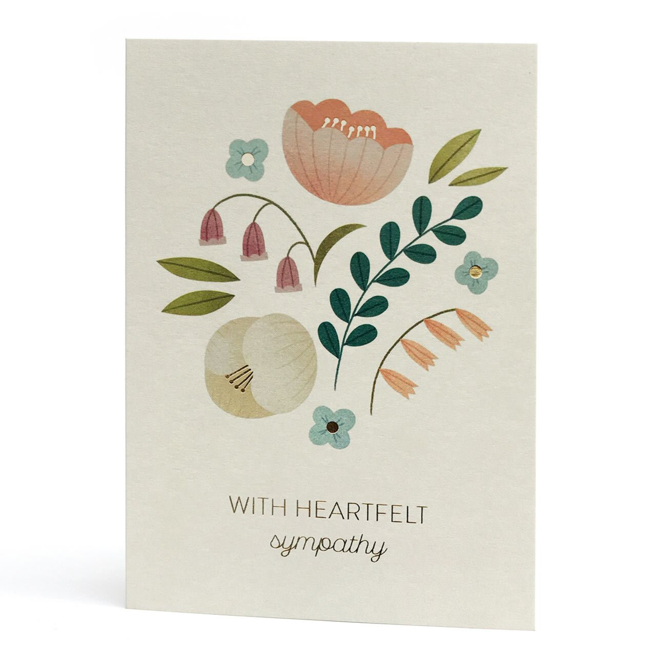 With Heartfelt Sympathy Gold Foil Greeting Card