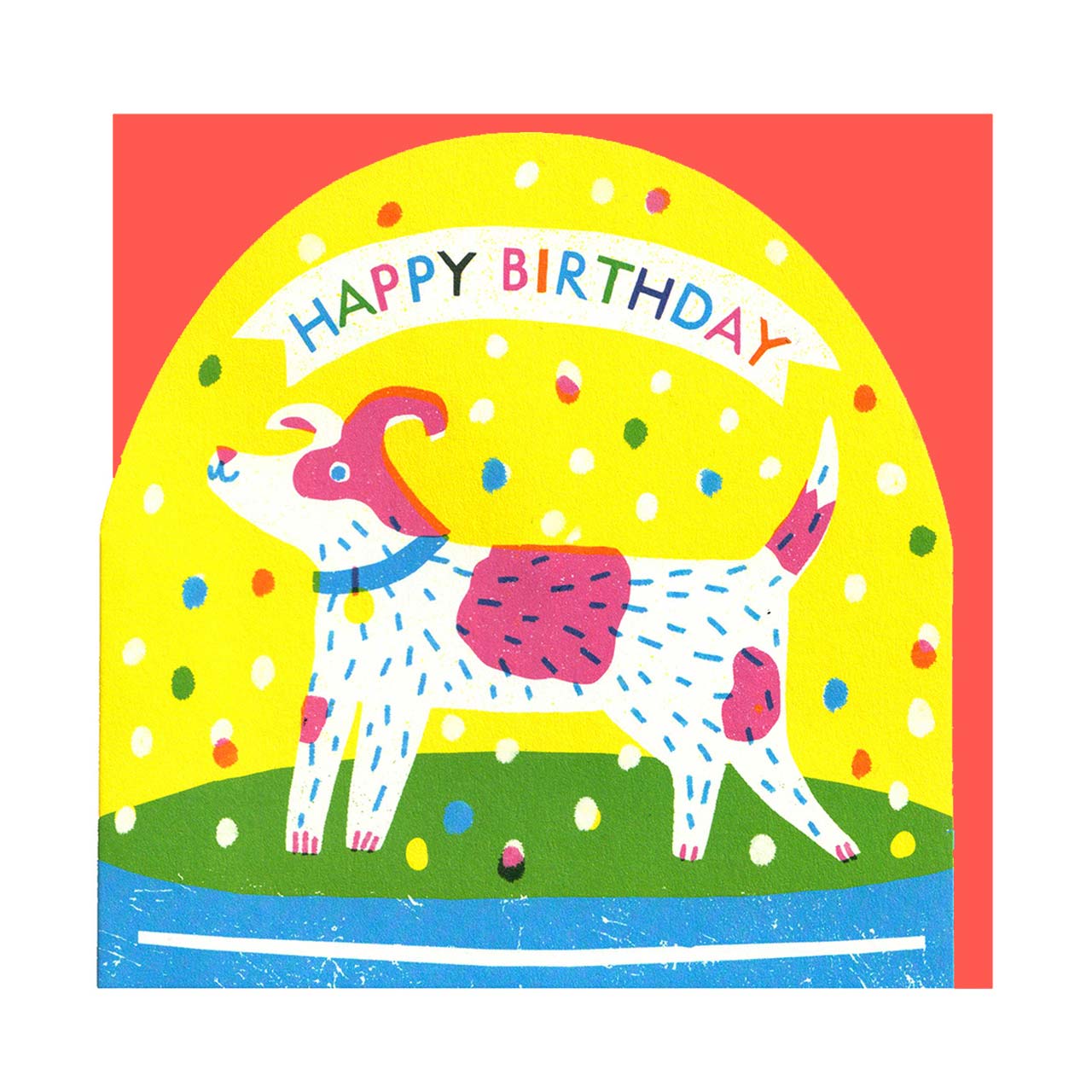 Dog Snow Globe Birthday Card